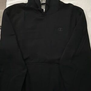 Men’s Champion power blend Black sweatshirt hoodie Size Large NWT